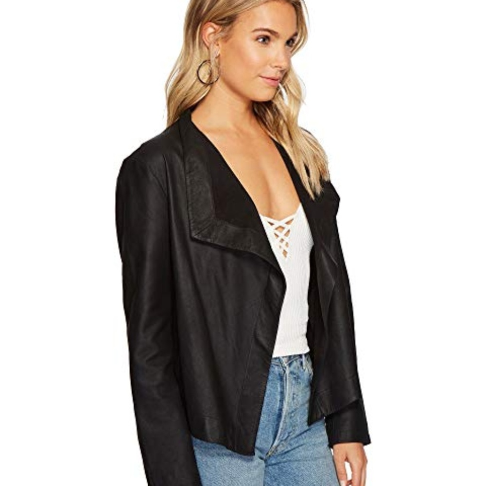Faux Leather Asymmetrical Jacket. NWOT